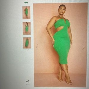 Plus bright green midi dress